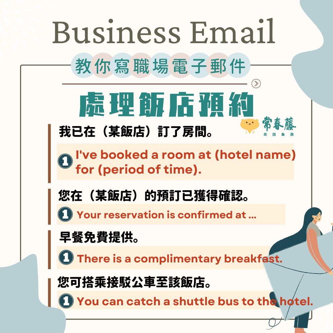 訂房英文信範例 修改訂單與特殊需求 確認信回覆寫法教學