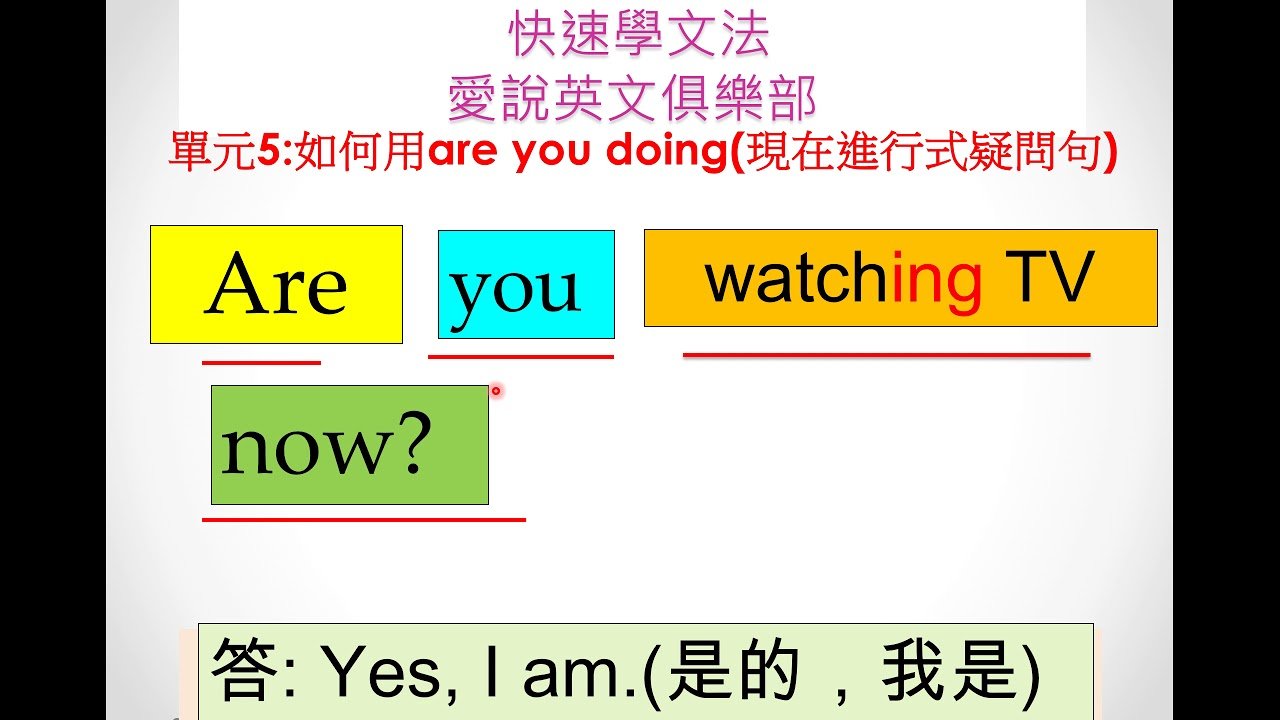 What are you doing 回答 I am Ving 現在進行式問答教學