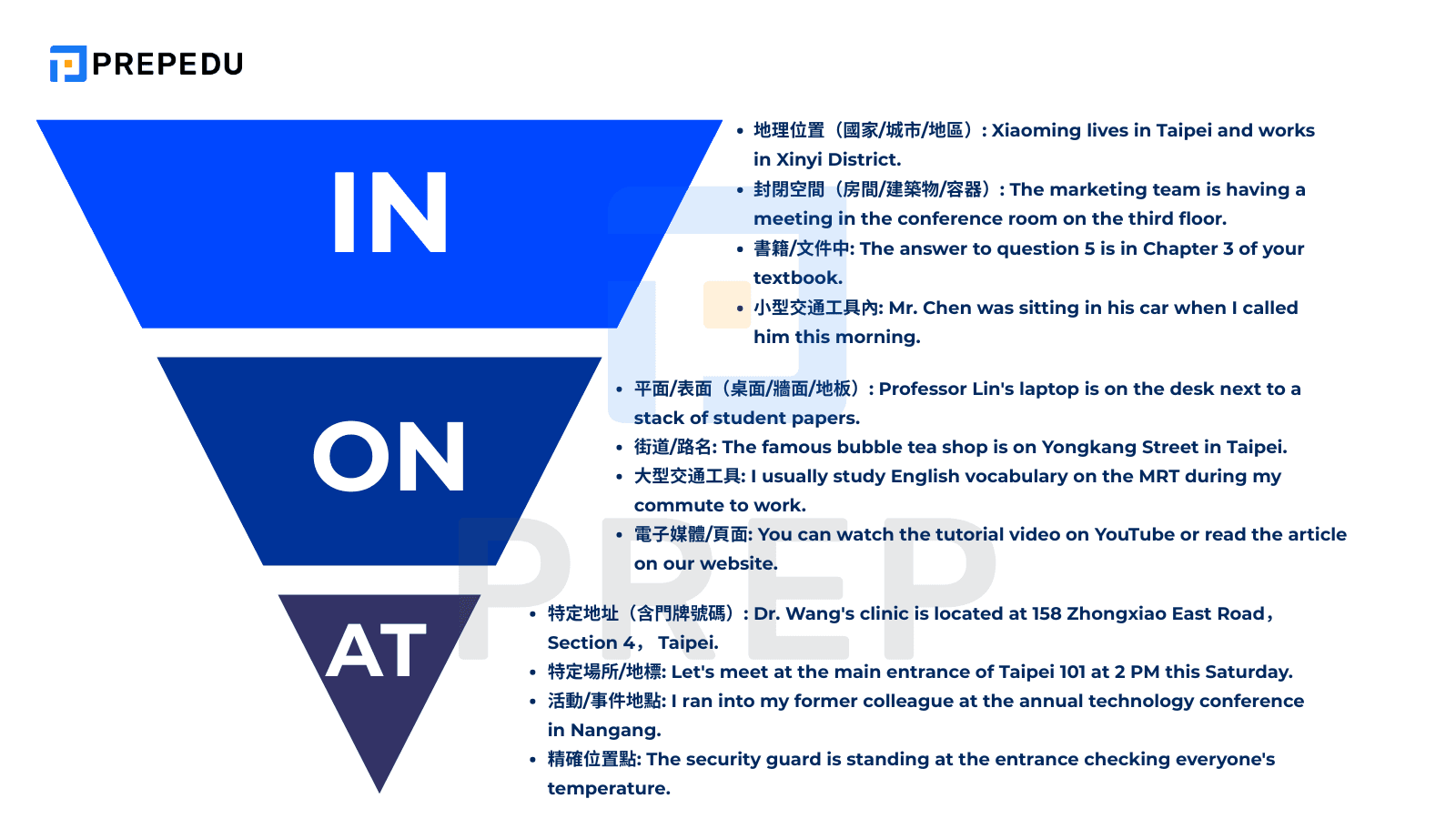 介系詞規則總整理:In At On時間與地點用法懶人包