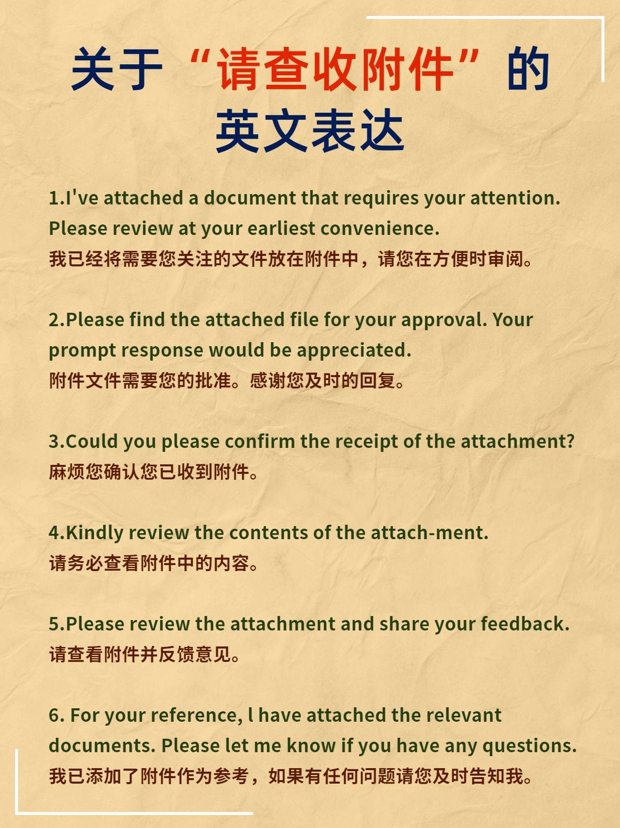 請查收附件英文Email怎麼寫？Attached please find用法