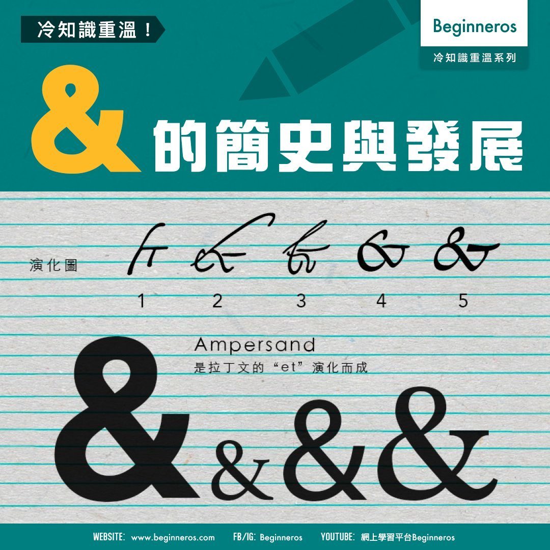 & 是什麼意思 Ampersand 符號 And 的由來與用法