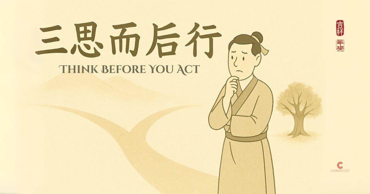 三思而後行英文Think twice before you act 諺語解析