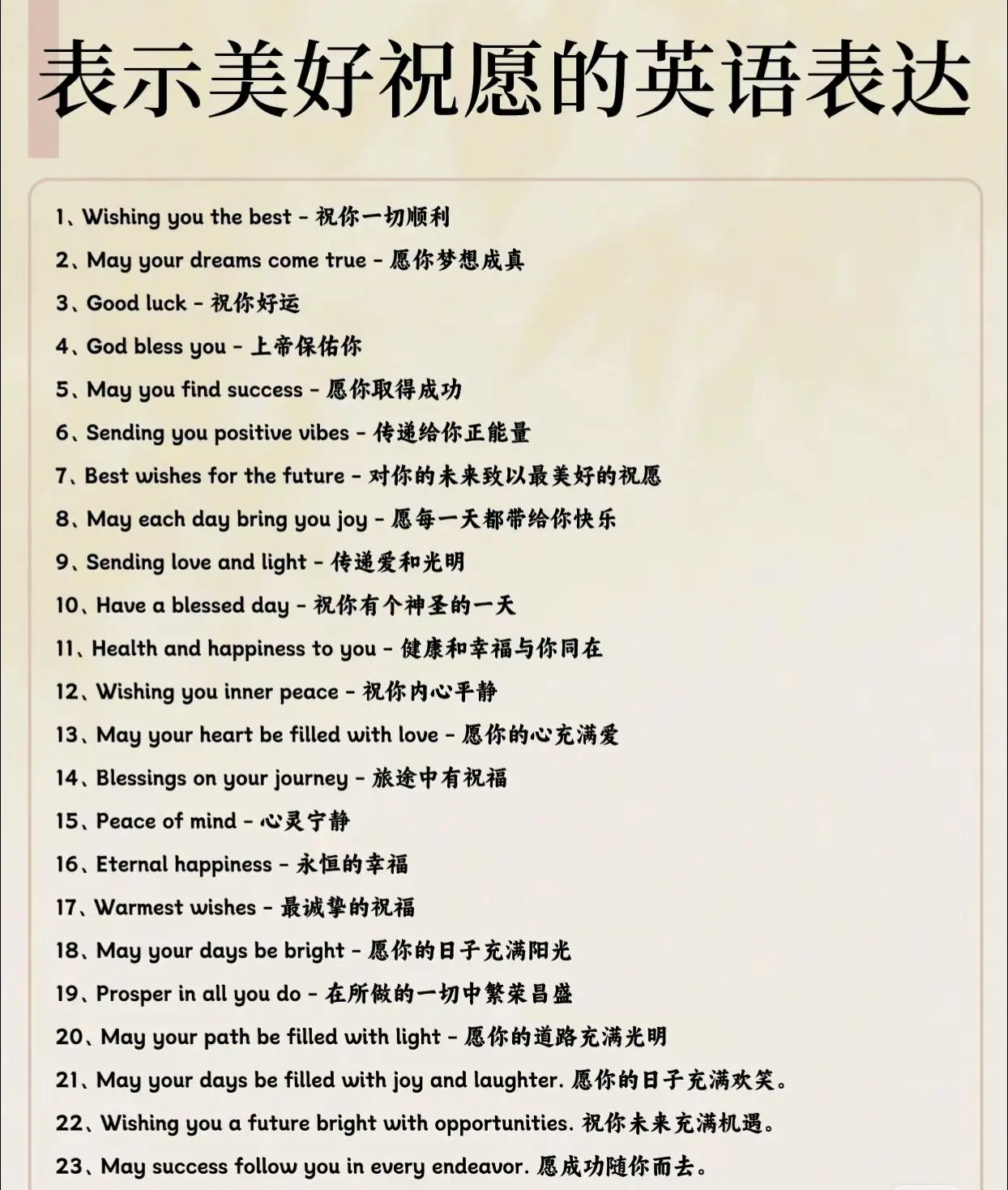 心想事成英文怎麼說 5句實用祝福語讓你送上最溫暖的祝賀