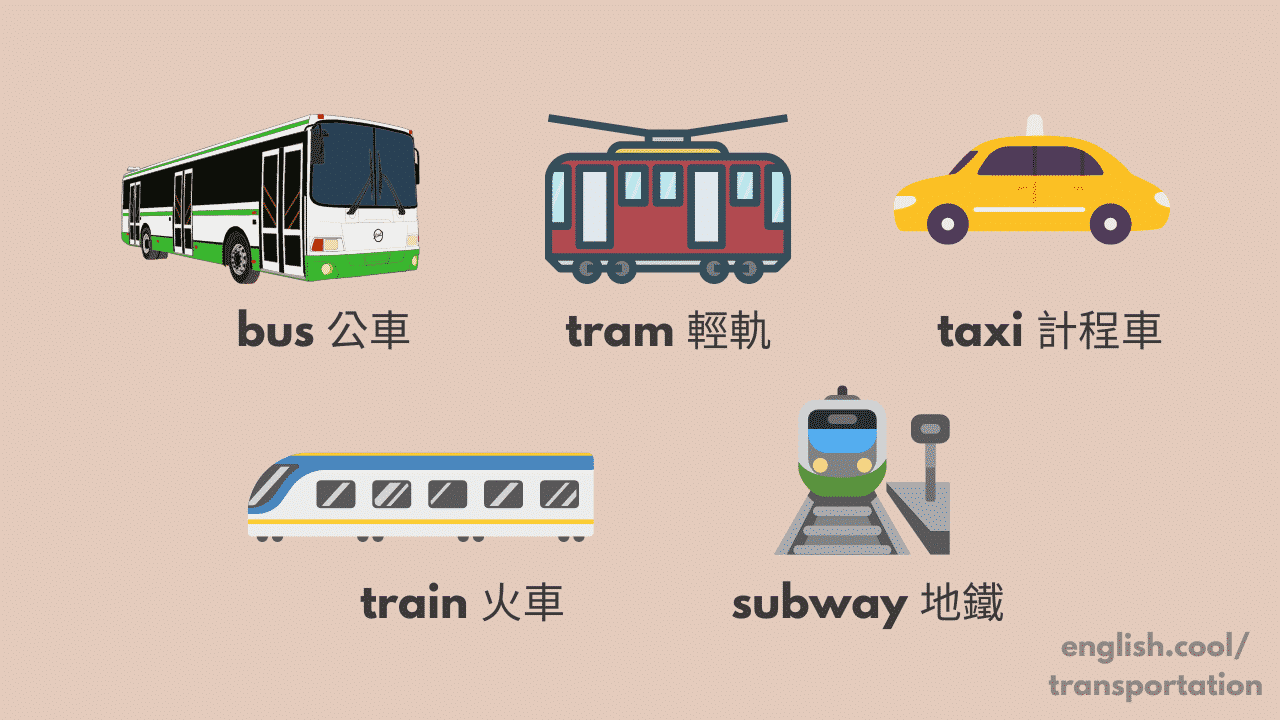 大眾運輸工具英文Public Transportation 公車捷運火車單字