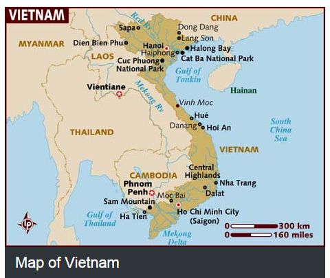 越南英文全名Vietnam 首都河內與胡志明市旅遊英文介紹
