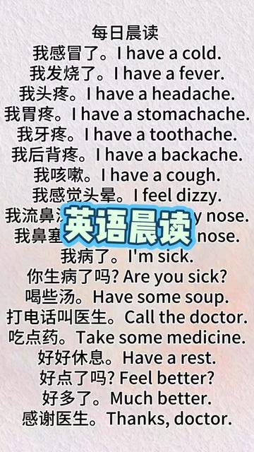 我發燒了英文 I have a fever 體溫過高與生病症狀描述