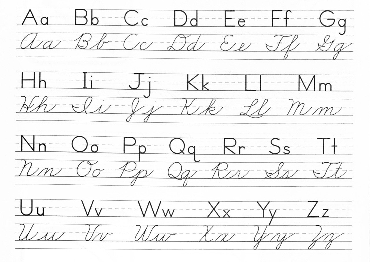 英文連體字Cursive Writing 英文草寫練習與字體下載