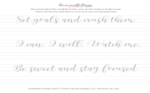 英文連體字Cursive Writing 英文草寫練習與字體下載