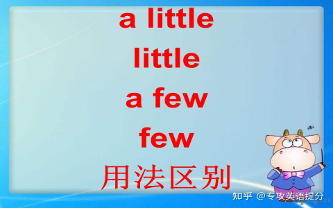 A few 可數嗎 A few vs A little 數量詞用法比較