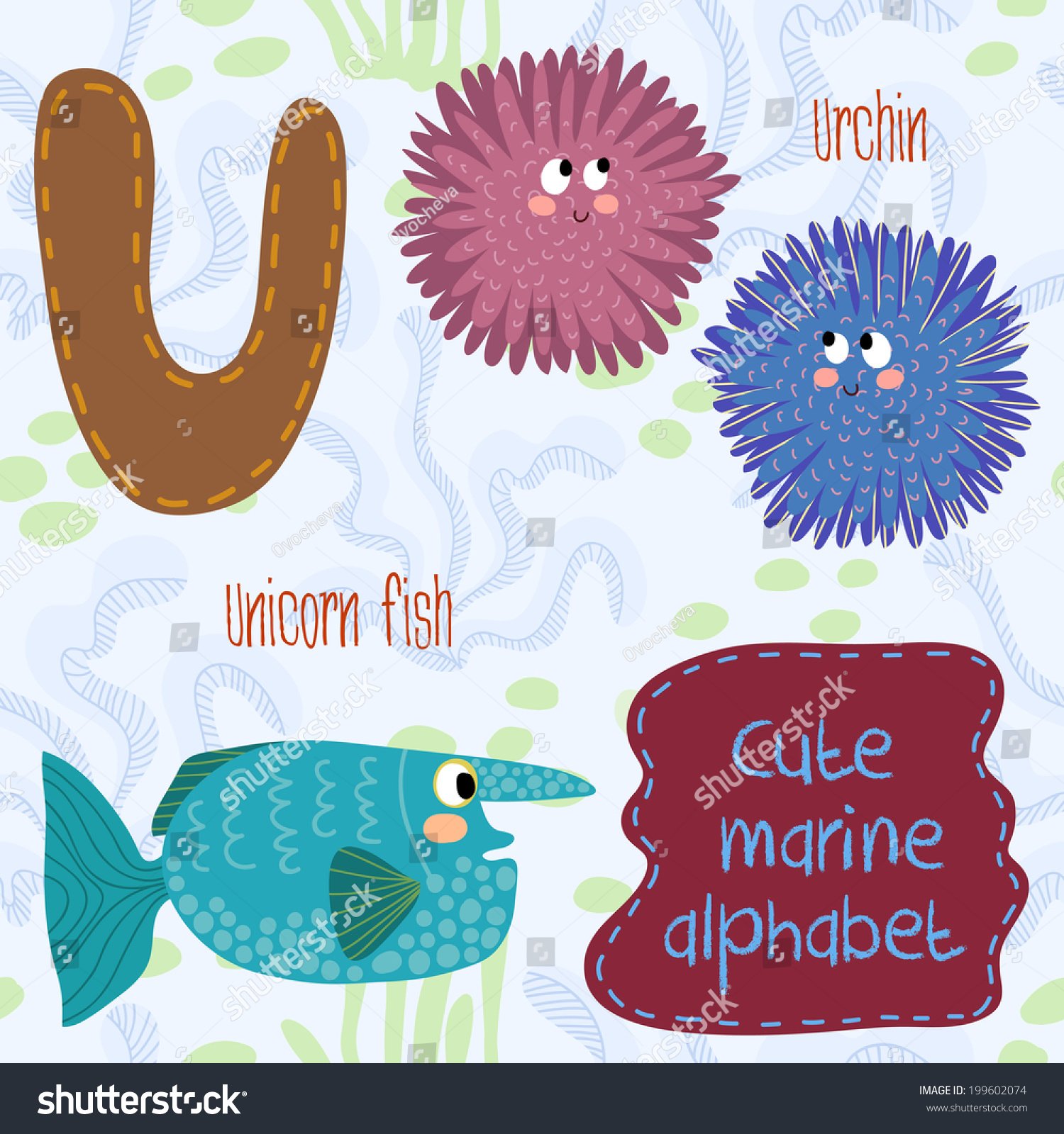 U 開頭的動物英文 Unicorn, Urchin 動物單字圖鑑