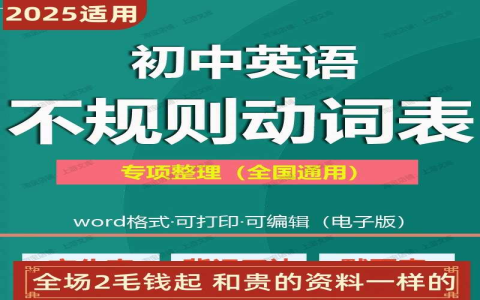 動詞三態表PDF免費下載 國中高中必背規則與不規則變化大全